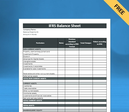 Download Customizable IFRS Balance Sheet Format in Word