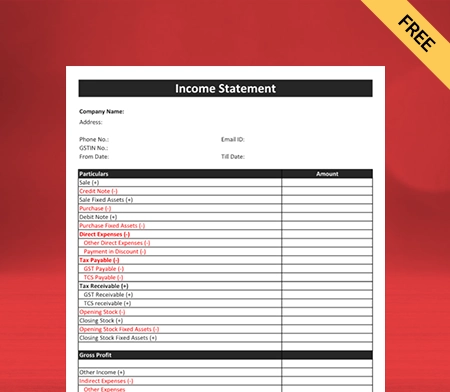 Income Pdf Example Income Statement Format : Effective Financial Communication