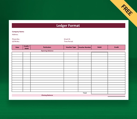 Download Professional Ledger Format In Tally Excel