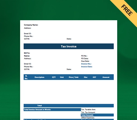 Download TCS Invoice Format Under GST in Excel_02