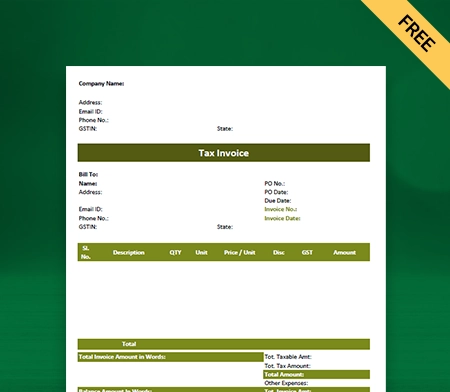 Download TCS Invoice Format Under GST in Excel_03