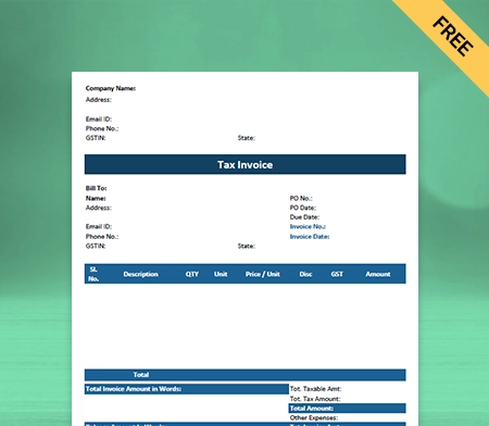 Download Free Purchase Invoice Format in Sheets