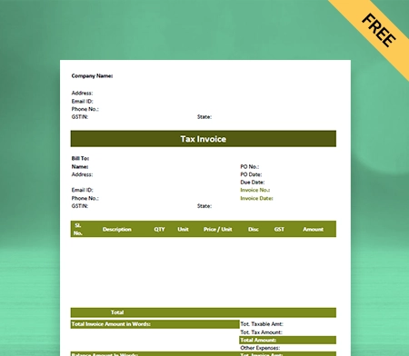 Download TCS Invoice Format Under GST in Google Sheets_03