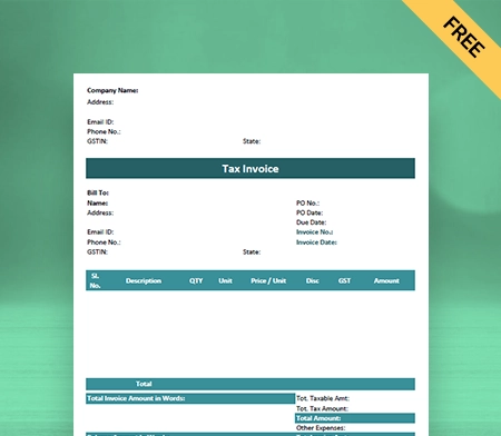 Download TCS Invoice Format Under GST in Google Sheets_04