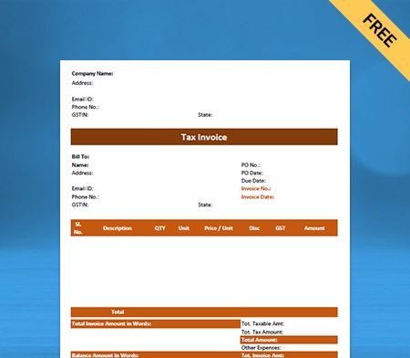 Download Purchase Invoice Format in Word