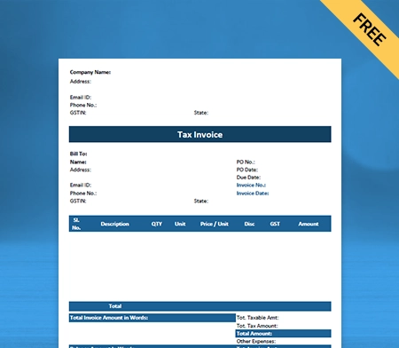 Download Free Purchase Invoice Format in Word