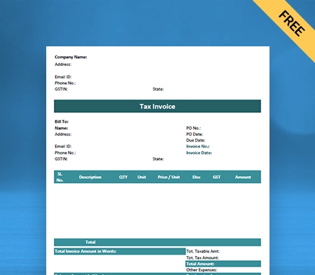 Download Professional Purchase Invoice Format in Word