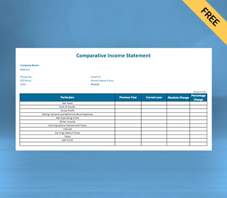 Download Free Comparative Income Statement Format in Docs