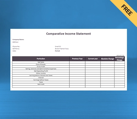 Download Professional Comparative Income Statement Format in Word