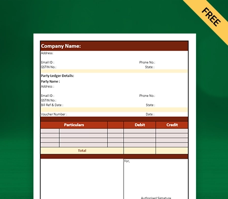 Download Free Journal Account Format in Excel