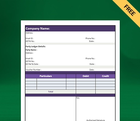 Download Professional Journal Account Format in Excel