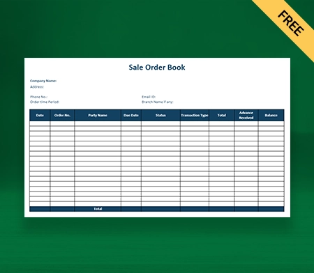 Order Book Format in Excel-2