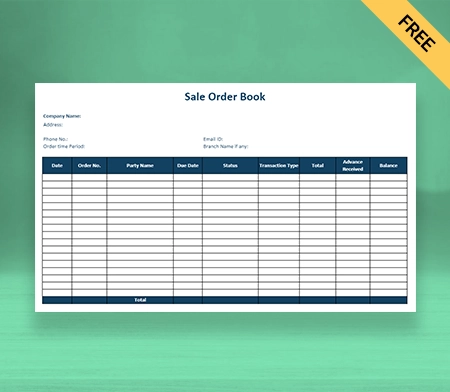 Order Book Format in Google Sheets-2