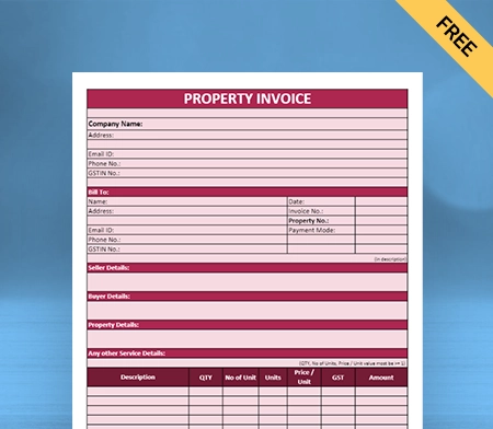 Download Professional Property Invoice Template in Docs