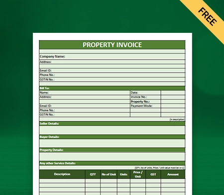 Download Property Invoice Template in Excel