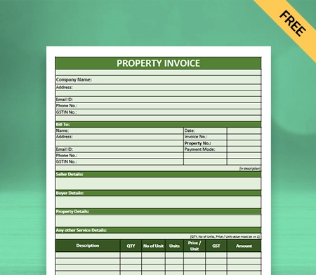 Download Property Invoice Template in Sheets