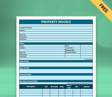 Download Free Property Invoice Template in Sheets