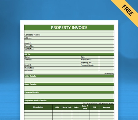Download Property Invoice Template in Word