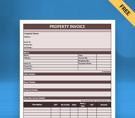 Download Best Property Invoice Template in Word