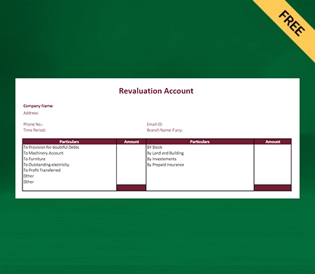 Download Professional Revaluation Account Format in Excel