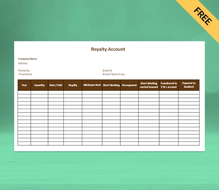 Royalty Account Format : Tracking and Maximise Profits