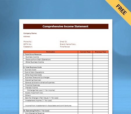Download Best Statement Of Comprehensive Income Format in Docs