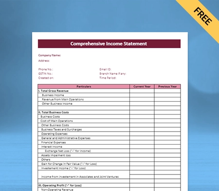 Download Professional Statement Of Comprehensive Income Format in Docs