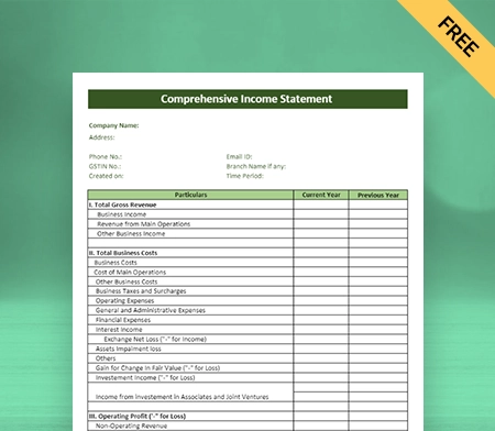 Download Statement Of Comprehensive Income Format in Sheets