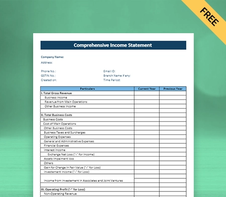 Download Free Statement Of Comprehensive Income Format in Sheets