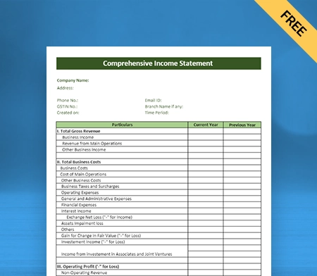 Download Statement Of Comprehensive Income Format in Word
