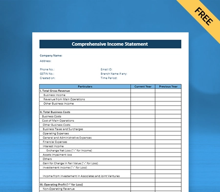 Download Free Statement Of Comprehensive Income Format in Word
