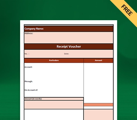 Download Best Tally Receipt Voucher Format in Excel