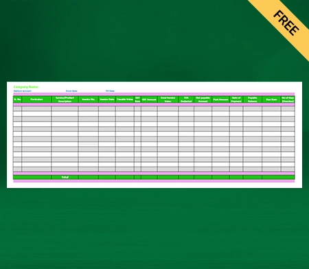 Download Professional Debtors Account Format in Excel