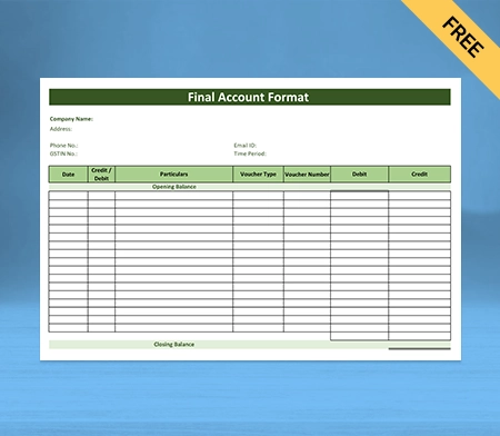 Download Final Account Format in Google Docs