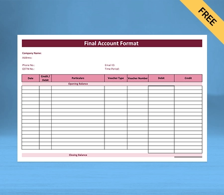 Download Professional Final Account Format in Google Docs