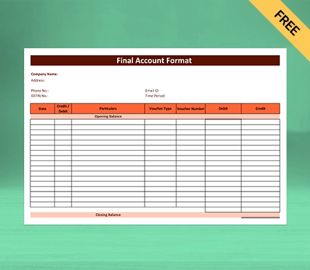 Download Best Final Account Format in Google Sheets