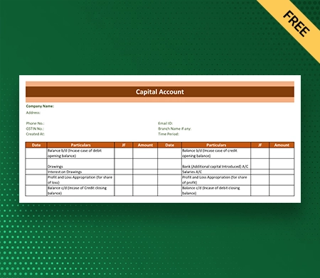 Download Capital Account Format in Excel