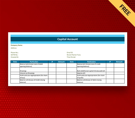 Download Best Capital Account Format in PDF