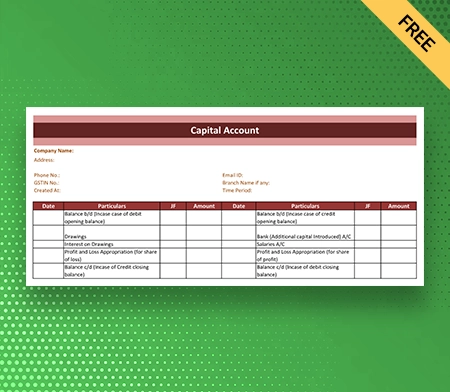 Download Free Capital Account Format in Google Sheets