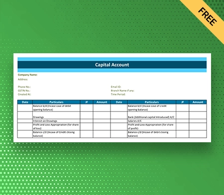 Download Best Capital Account Format in Google Sheets