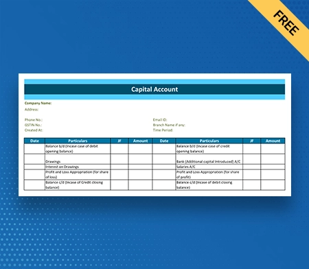 Download Best Capital Account Format in Word