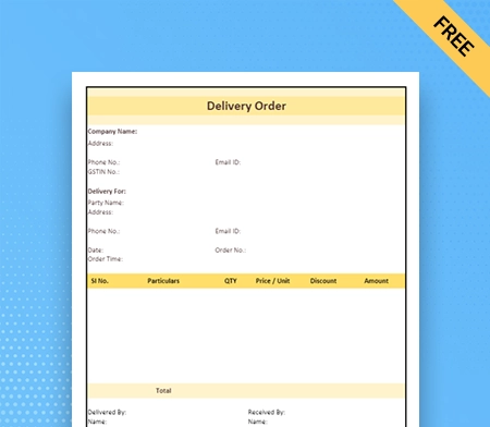 Download Best Delivery Order Format in Google Docs