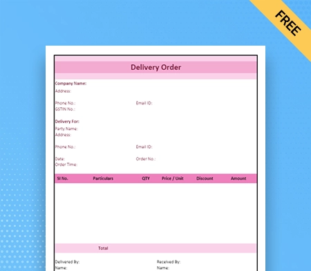 Download Professional Delivery Order Format in Google Docs