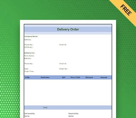 Download Delivery Order Format in Google Sheets