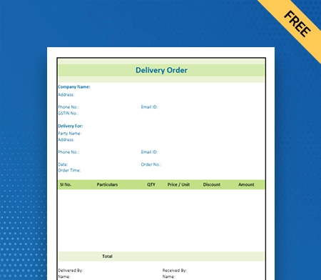 Download Free Delivery Order Format in Word