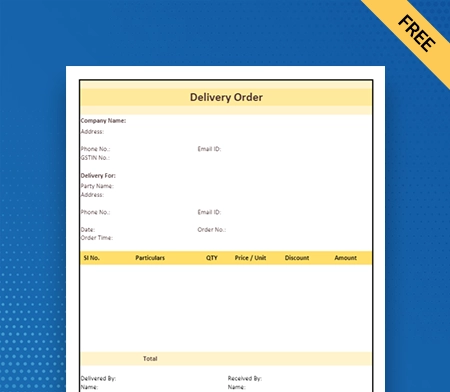 Download Best Delivery Order Format in Word