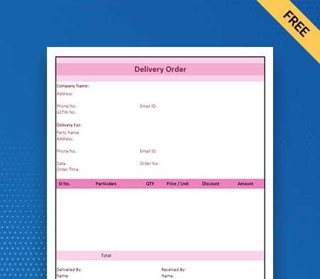 Download Professional Delivery Order Format in Word