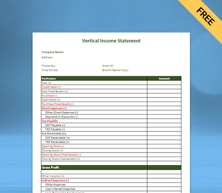 Download Vertical Income Statement Format in Docs