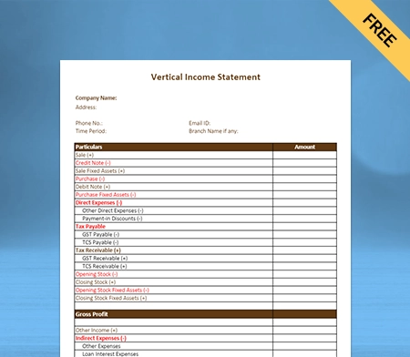 Download Best Vertical Income Statement Format in Docs