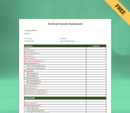 Download Vertical Income Statement Format in Sheets